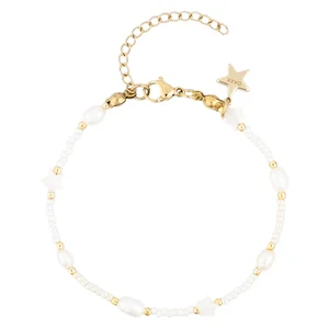 DARK Glass Bead Bracelet Mop Star & Pearls Off White v:1811994 DARK Glass Bead Bracelet Mop Star & Pearls Off White v:1811994