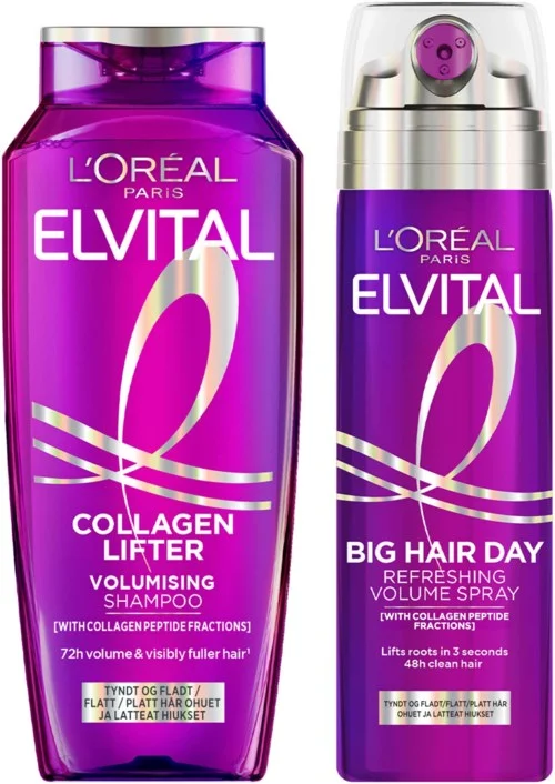 Loreal Paris Elvital Collagen Lifter Shampoo 250 ml & Big Hair Day Refreshing Volume Spray 200 ml v:8329439 Loreal Paris Elvital Collagen Lifter Shampoo 250 ml & Big Hair Day Refreshing Volume Spray 200 ml v:8329439