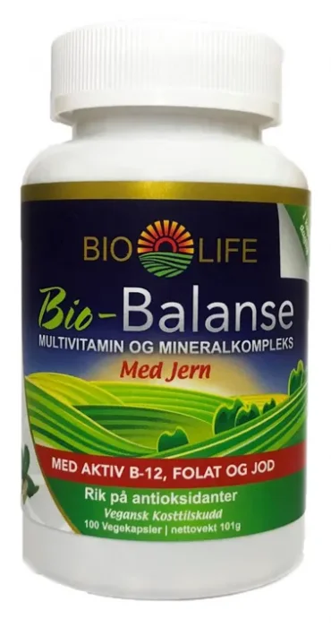 Bio-Life Bio-balanse Multivitamin med jern 100 Kapsler v:7402722