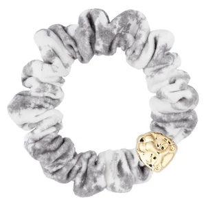 DARK Velvet Mini Scrunchie Grey Savannah Pattern v:1869726
