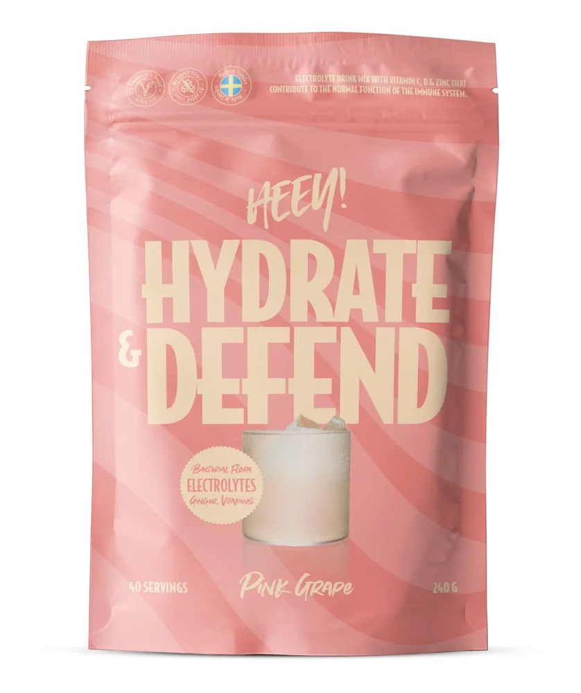 Heey! Hydrate & Defend Electrolytes – Pink Grape – 240 g. v:4799041 Heey! Hydrate & Defend Electrolytes – Pink Grape – 240 g. v:4799041