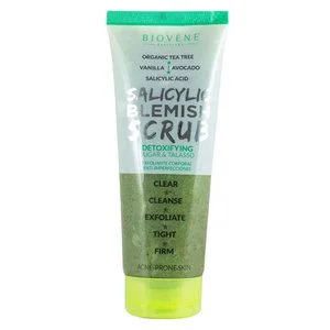 Biovène Salicylic Blemish Scrub Detoxifying Organic Tea Tree Sugar & Talasso Body Exfoliator 250ml v:8127949