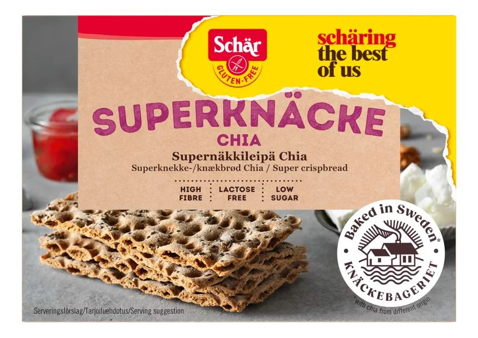 Schâr Knekkebrød m. Chia – 140 g v:6090237 Schâr Knekkebrød m. Chia – 140 g v:6090237