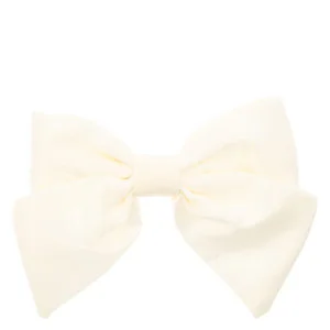 DARK Satin Bow Hair Clip Off White v:9988339