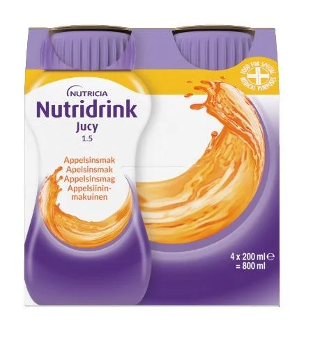 Nutridrink Jucy næringsdrikk appelsin 4×200 ml v:9037578