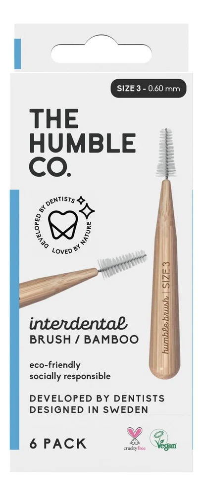 Mellomromsbørste fra The Humble Co. str. 3, blå – 6 stk. v:8959678