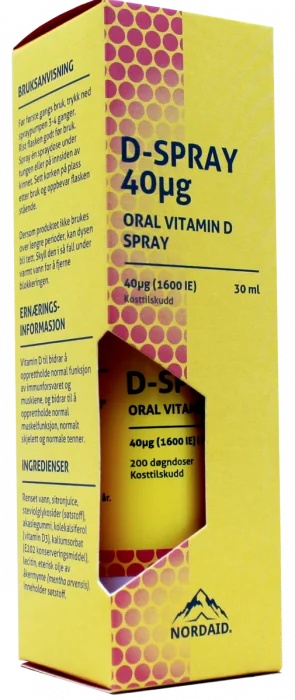 Nordaid D-spray 40 μg oral vitamin D-spray 30 ml v:4287792