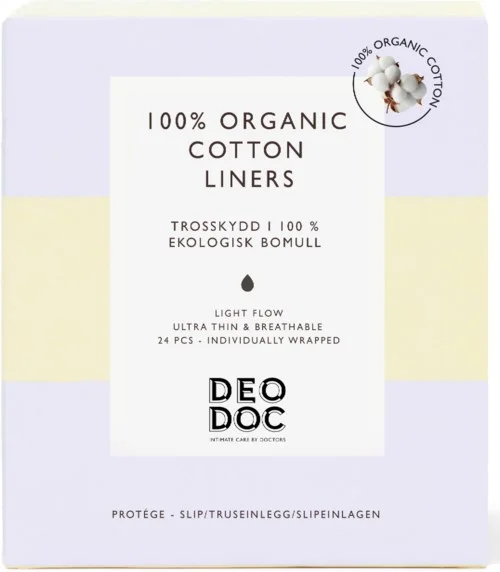 DeoDoc Liners Organic Cotton Individually Wrapped 24 stk v:4843707