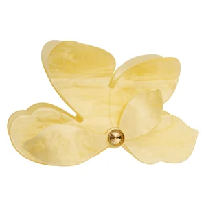 DARK Orchid Flower Hair Claw Pale Yellow v:1611080 DARK Orchid Flower Hair Claw Pale Yellow v:1611080