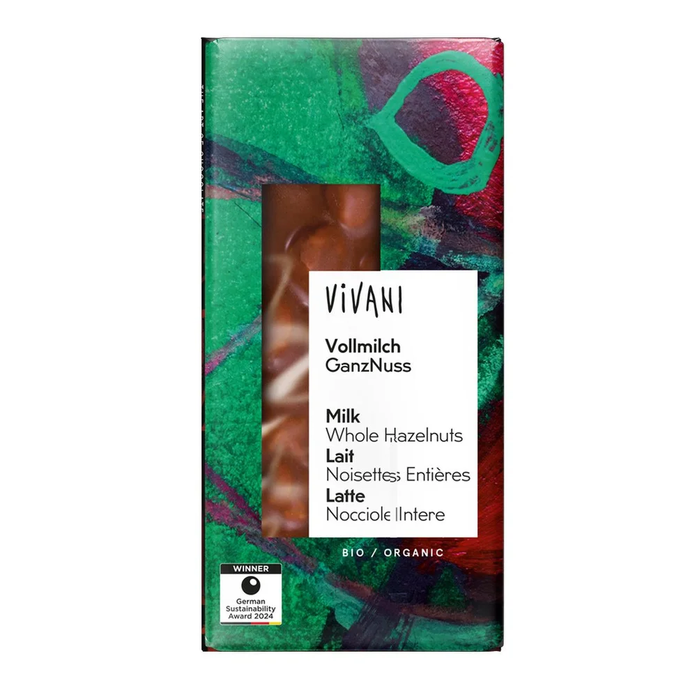 Vivani melkesjokolade med helnøtt Ø – 100 g v:1864616 Vivani melkesjokolade med helnøtt Ø – 100 g v:1864616