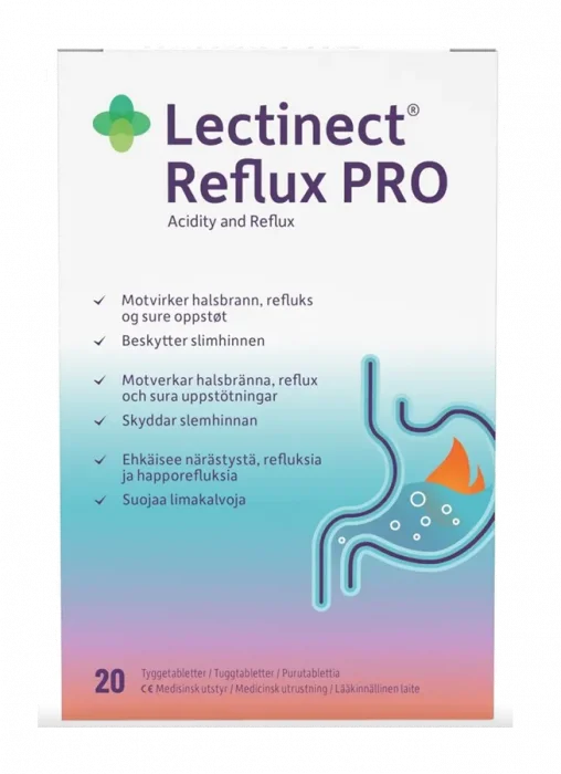 Lectinect Reflux Pro 20 tyggetabletter | Mot halsbrann v:1554966