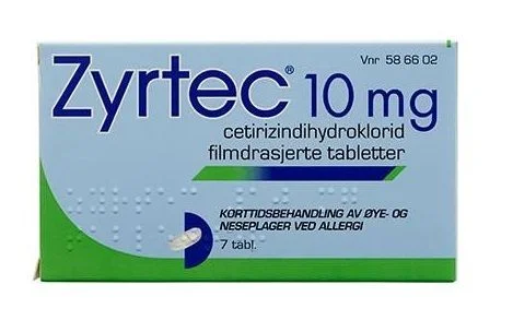 Zyrtec 10 mg tabletter 7 stk v:6760791 Zyrtec 10 mg tabletter 7 stk v:6760791