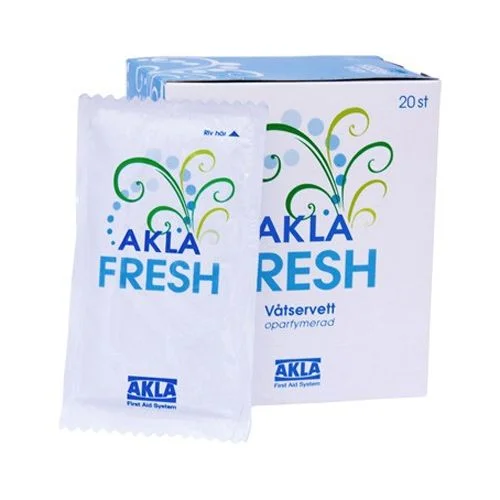 Akla Fresh Våtservietter – Uparfymert – 20 stk v:1074205 Akla Fresh Våtservietter – Uparfymert – 20 stk v:1074205