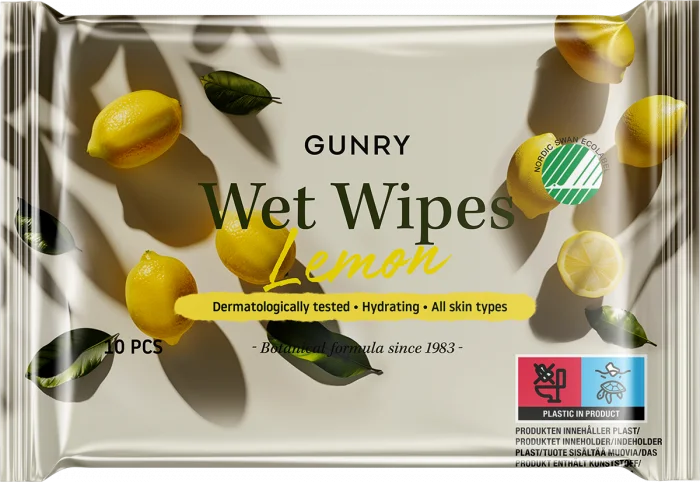 GUNRY Wet Wipes Lemon 10 stk v:2221596 GUNRY Wet Wipes Lemon 10 stk v:2221596