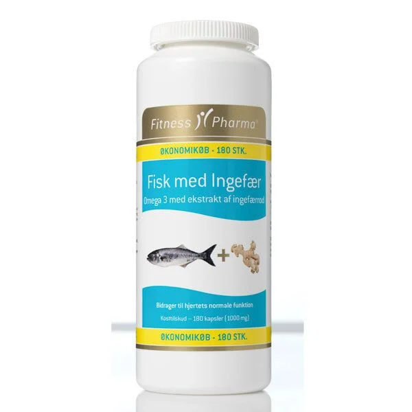 Fitness Pharma Omega-3 Fisk m/ Ingefær – 180 kaps. v:6366502