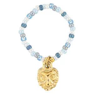 DARK Glass Bead Ring Charm Light Blue Mix Lion Charm 2mm v:7221000 DARK Glass Bead Ring Charm Light Blue Mix Lion Charm 2mm v:7221000