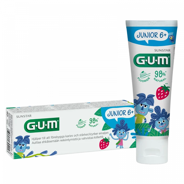Gum Junior tannkrem 6 år+ jordbærsmak 50 ml v:5945086 Gum Junior tannkrem 6 år+ jordbærsmak 50 ml v:5945086