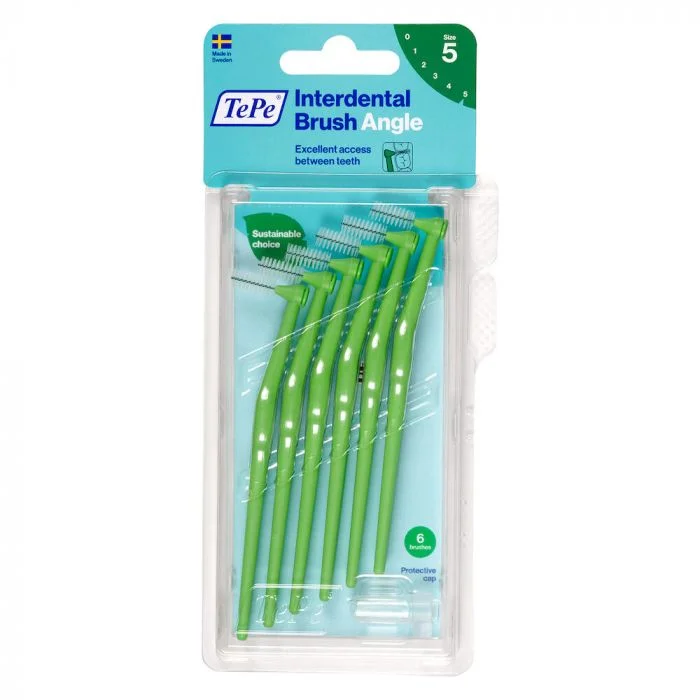 TePe Angle Mellomromsbørste 0,8mm Grønn 6 stk. v:9750858 TePe Angle Mellomromsbørste 0,8mm Grønn 6 stk. v:9750858