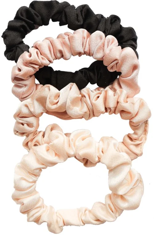 Dazzling Scrunchies 4 pcs Black/Beige v:3453477