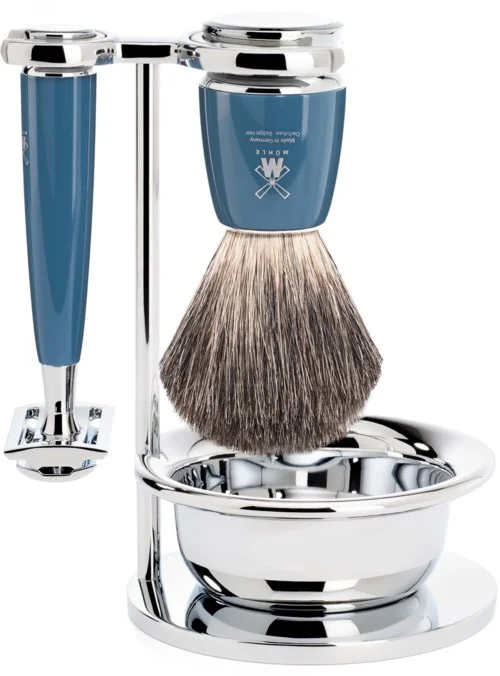 Mühle Rytmo Safety Razor Shaving Set Pure Badger Resin Petrol Blue v:9218937 Mühle Rytmo Safety Razor Shaving Set Pure Badger Resin Petrol Blue v:9218937