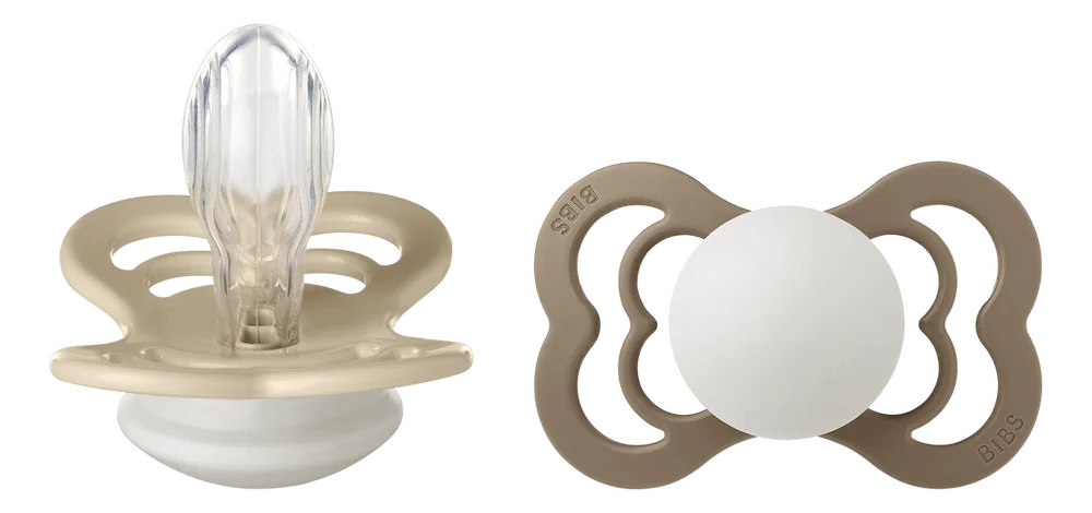 BIBS Pacifier Supreme Silicone Str. 2 Vanilla Glow/Dark Oak Glow – 2 stk. v:8061929