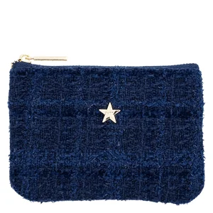 DARK Tweed Mini Pouch Dark Navy Blue v:5002729