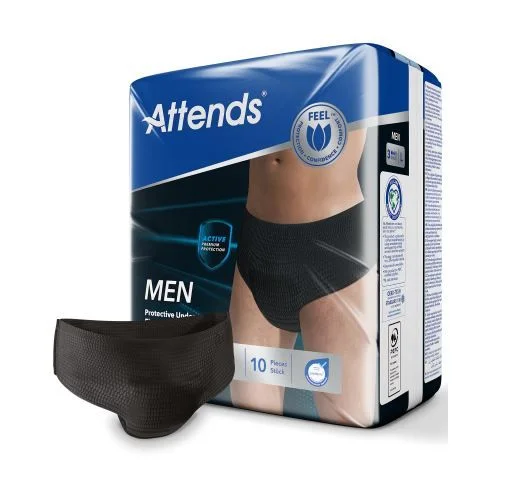 Attends Men Protective Underwear buksebleie 3L sort 10 stk v:2279760 Attends Men Protective Underwear buksebleie 3L sort 10 stk v:2279760