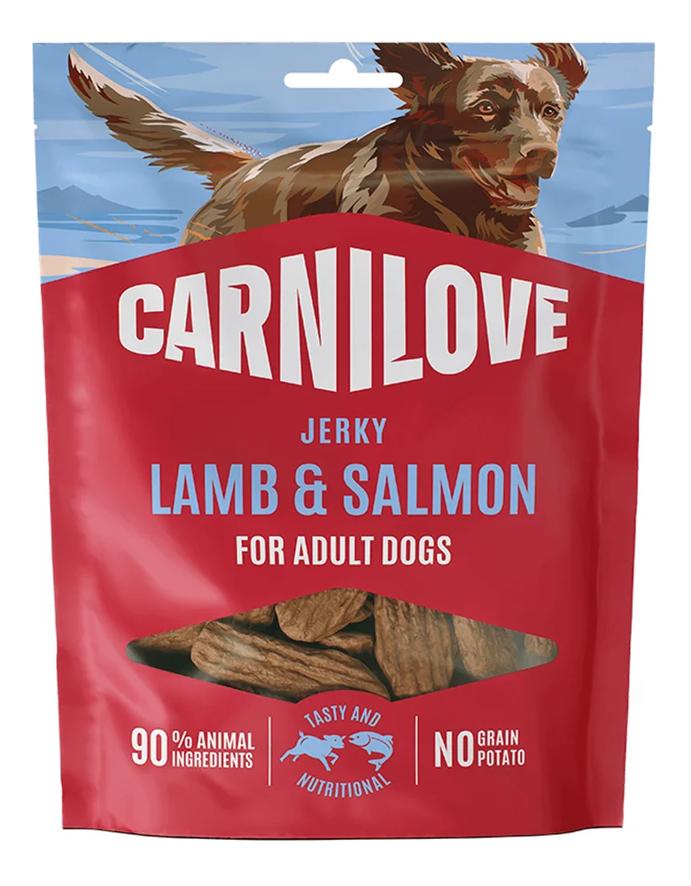 Carnilove Jerky Lamb with Salmon Fillet – 100 g v:3802507 Carnilove Jerky Lamb with Salmon Fillet – 100 g v:3802507