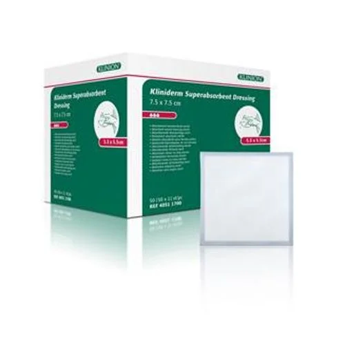 Kliniderm Super absorberende bandasje 7,5×7,5cm – 50 stk v:4555541