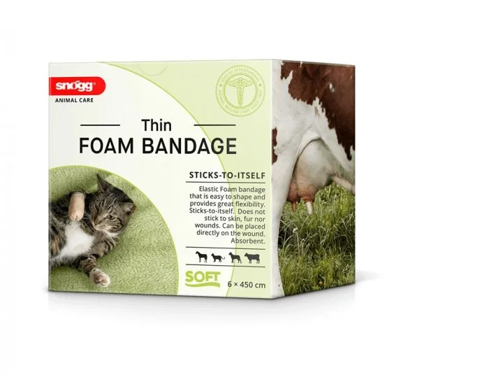Snøgg Animal Care tynn skumbandasje 6 cm x 4,5 m 1 stk v:7152911 Snøgg Animal Care tynn skumbandasje 6 cm x 4,5 m 1 stk v:7152911