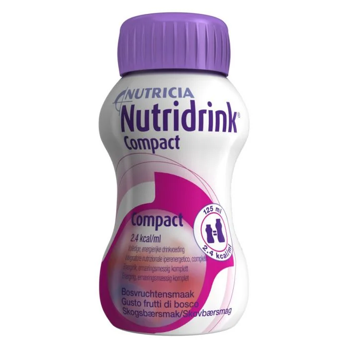 Nutricia Nutridrink Compact næringsdrikk skogsbærbærsmak 4×125 ml v:4482993 Nutricia Nutridrink Compact næringsdrikk skogsbærbærsmak 4×125 ml v:4482993