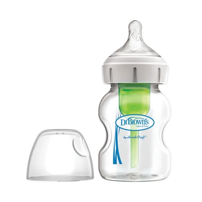 Dr. Brown’s options+ Anti-colic tåteflaske glass Wide-Neck 0 mnd+ 150 ml v:7571267