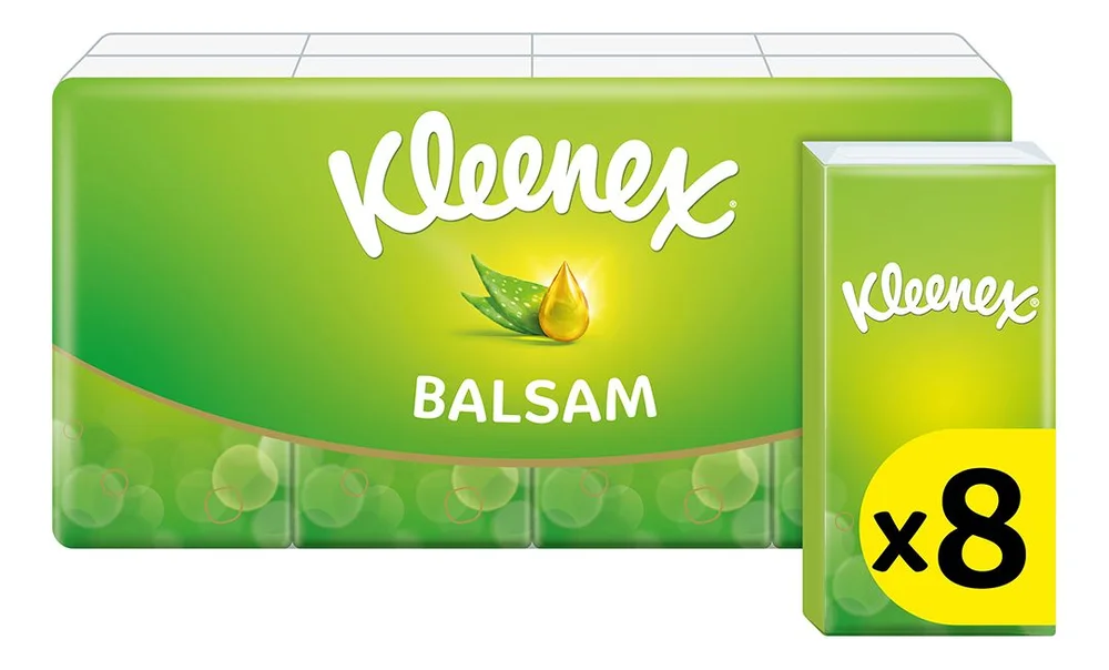 Kleenex Balsam lommetørkler – 8 pakker v:2927266