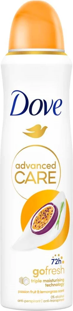 Dove 72h Advanced Care Passion Fruit & Lemongrass Spray 150 stk v:5337689