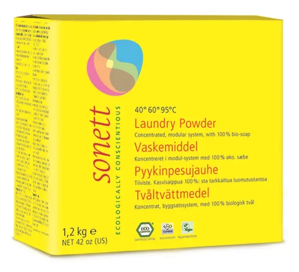 Sonett Vaskepulver Hvitt & Farget tøy 1,2 kg v:8583786