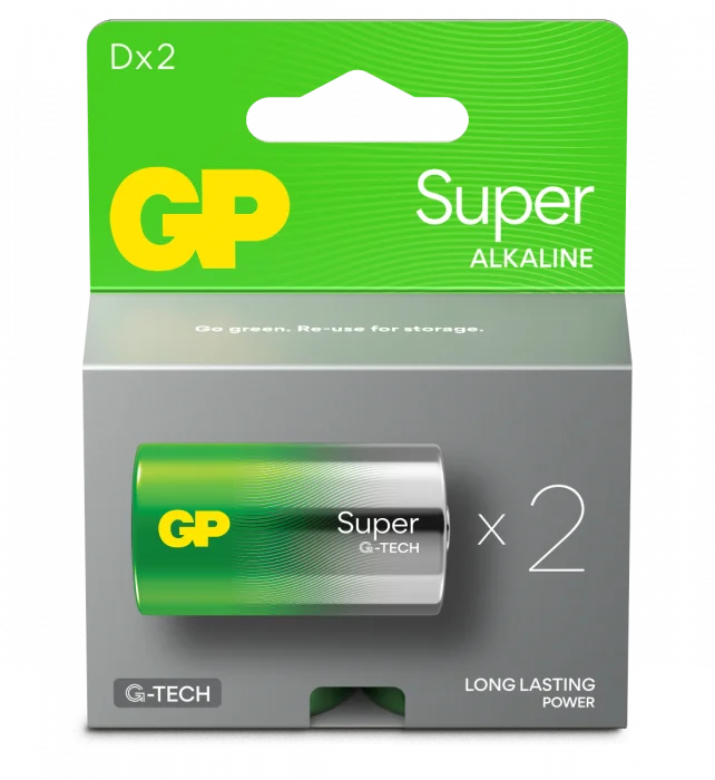 GP Super Alkaline D-batteri 13A/LR20 2-pk v:2104774