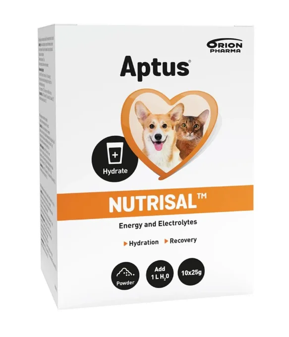 Aptus Nutrisal Drikkepulver 10 × 25 g – Væskeerstatning til hund og katt v:9364620 Aptus Nutrisal Drikkepulver 10 × 25 g – Væskeerstatning til hund og katt v:9364620