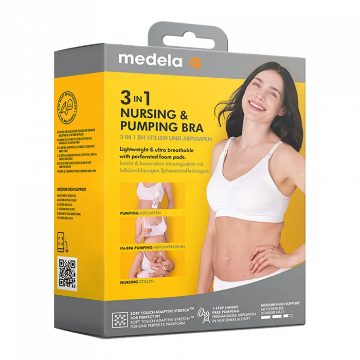 Medela 3-i-1 amme- og pumpe-BH, hvit, L v:1172465 Medela 3-i-1 amme- og pumpe-BH, hvit, L v:1172465