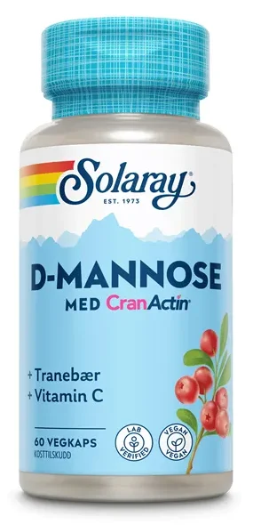 Solaray D-mannose med cranactin 60 kapsler v:5505810 Solaray D-mannose med cranactin 60 kapsler v:5505810