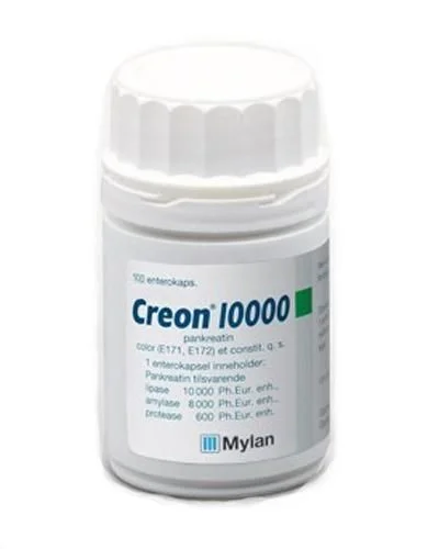 Creon 10000 harde enterokapsler 100 stk v:5840145