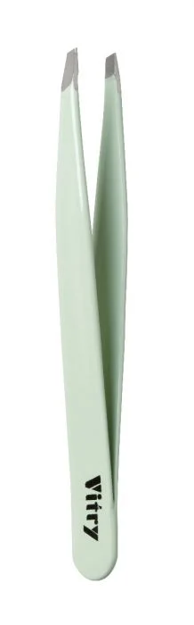 Vitry Tweezers Slant Ends Stainless Steel Pastel Green v:1111817
