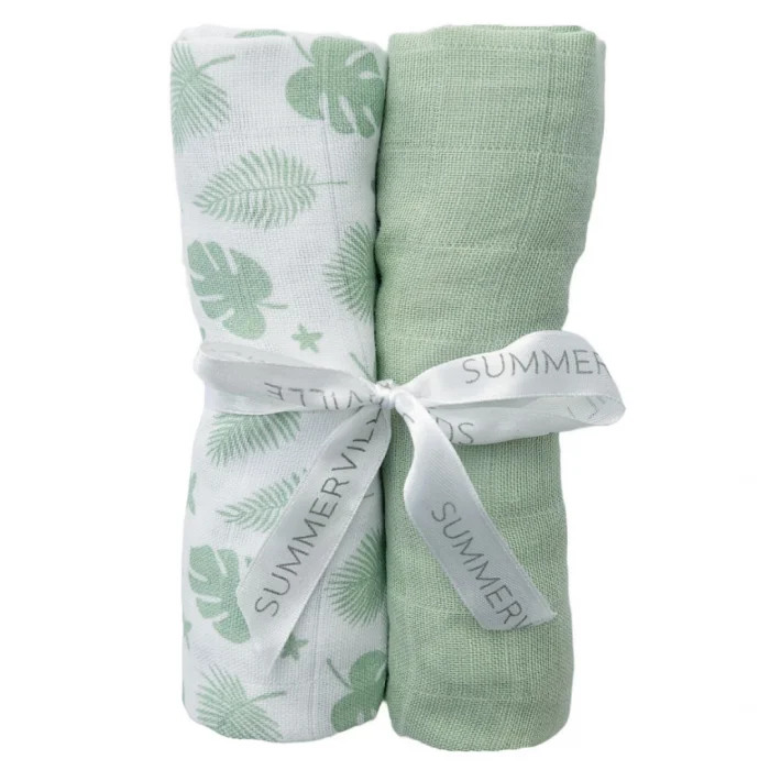 Summerville Muslin babyteppe tropical green 2 stk v:7963006