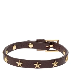 DARK Leather Star Stud Bracelet Mini Maroon v:1932329 DARK Leather Star Stud Bracelet Mini Maroon v:1932329
