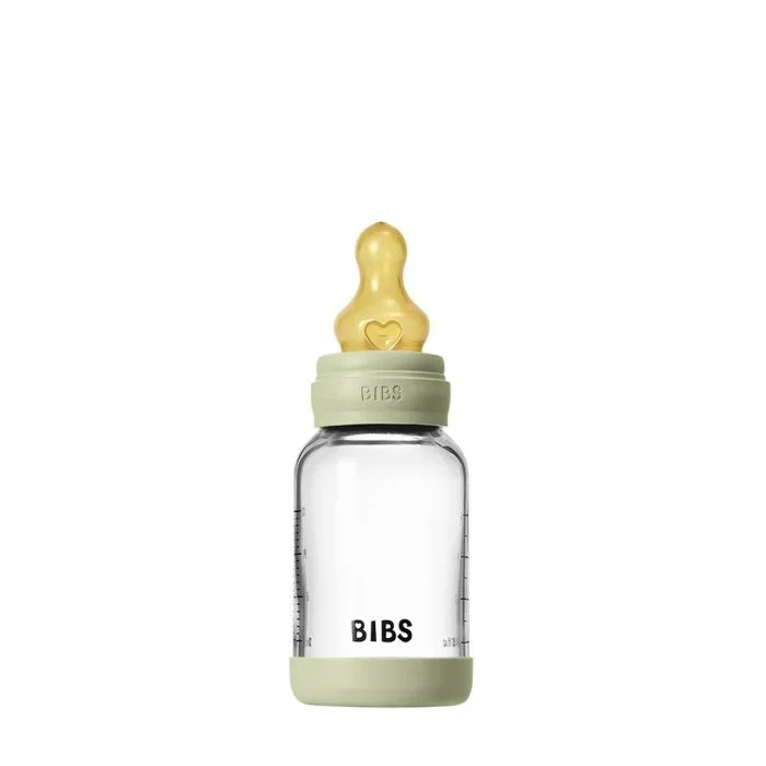 BIBS Glass Baby Bottle Round Latex Slow Flow Sage 120 ml v:4066499 BIBS Glass Baby Bottle Round Latex Slow Flow Sage 120 ml v:4066499