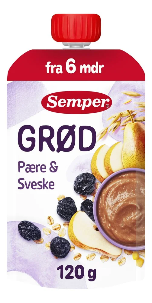 Semper Fruktgrøt m. Pære & Sviske 6 mdr. - 120 g. v:8194665