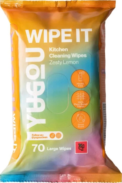YUGOU WIPE IT Kitchen Cleaning Wipes Zesty Lemon 70 stk v:5186549