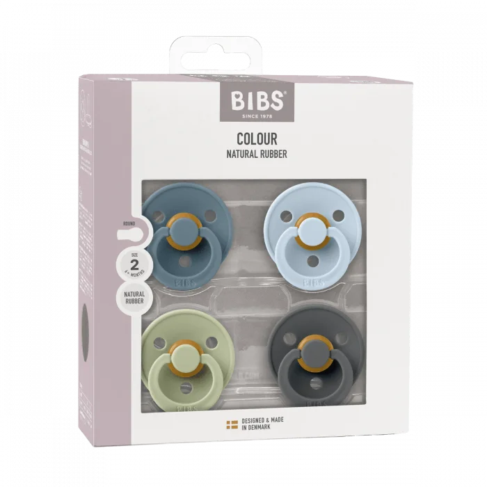 BIBS smokk Colour lateks Size 2 Petrol/Sage/Baby Blue/Iron 4 stk v:7055015
