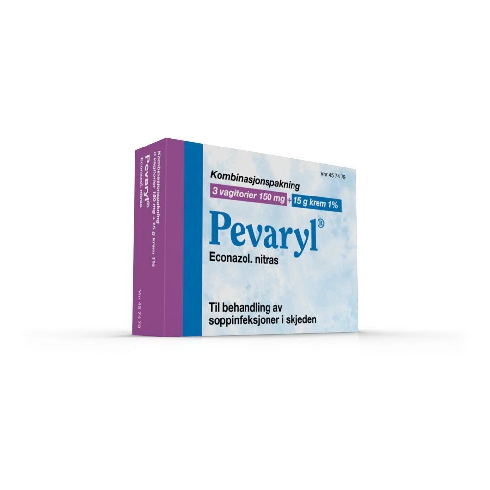 Pevaryl vagitorier 150 mg + krem 1% kombinasjonspakke v:4876527
