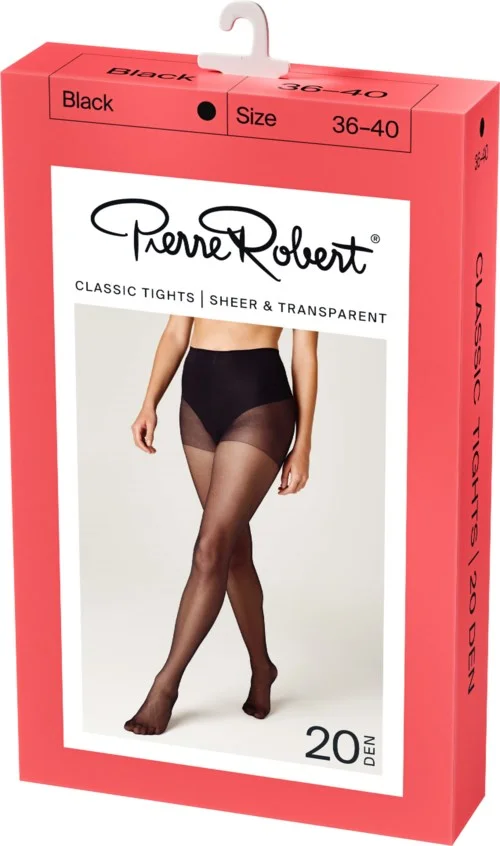 Pierre Robert Classic Tights Sheer & Transparent 20 DEN Black 40-44 v:2992578