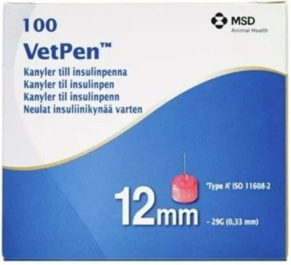 Vetpen kanyle til insulinpenn 12 mm 100 stk v:9655598 Vetpen kanyle til insulinpenn 12 mm 100 stk v:9655598